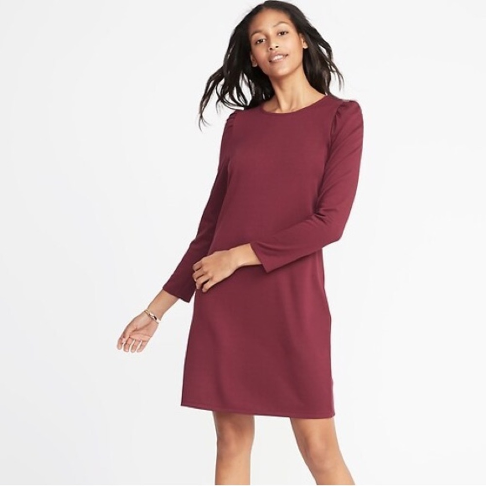 Old Navy New Burgundy Maroon Dress Long Sleeve